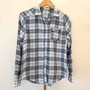 Abercrombie Kids Boy’s Blue Plaid Button-Up Shirt Size 14 Long Sleeve Casual